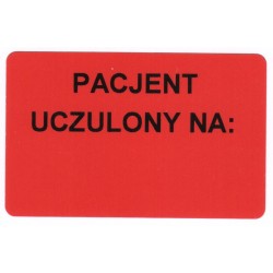 Pacjent uczulony na: